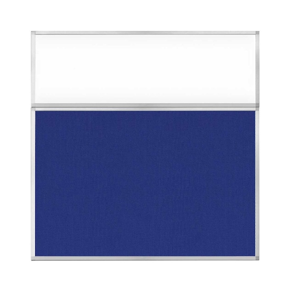 Versare Hush Panel Configurable Cubicle Partition 6' x 6' W/ Window Royal Blue Fabric Clear Window 1852334-2 - main